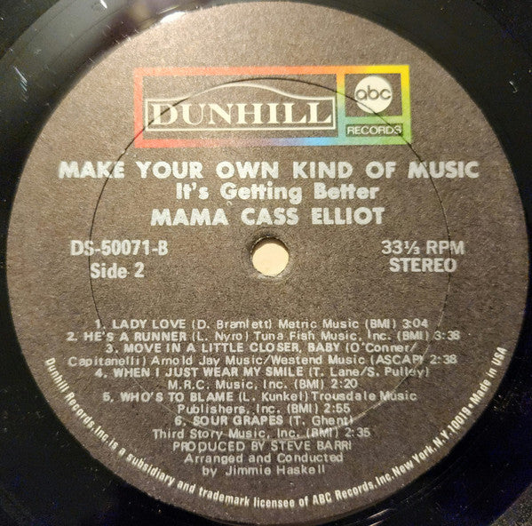 Mama Cass Elliot* : Make Your Own Kind Of Music - It's Getting Better (LP, Album)
