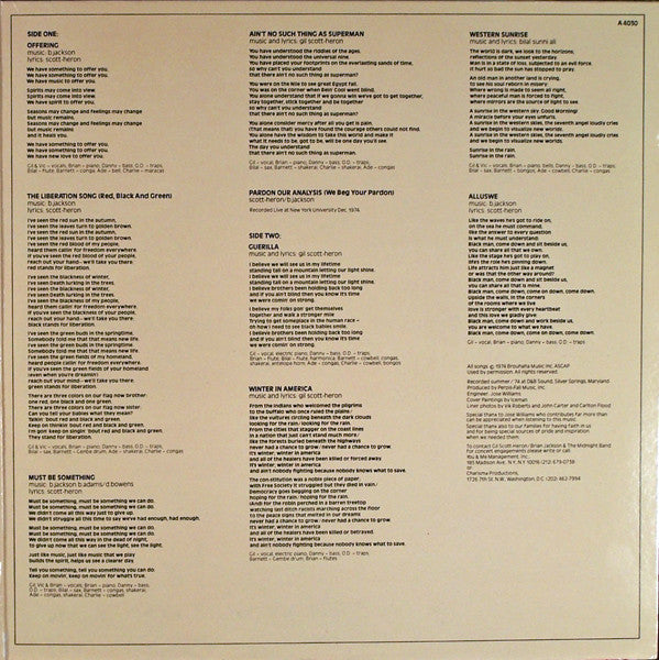 Gil Scott-Heron & Brian Jackson And The Midnight Band : "The First Minute Of A New Day" (LP, Album, RE)