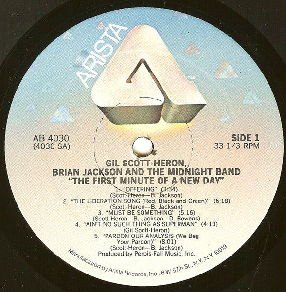 Gil Scott-Heron & Brian Jackson And The Midnight Band : "The First Minute Of A New Day" (LP, Album, RE)