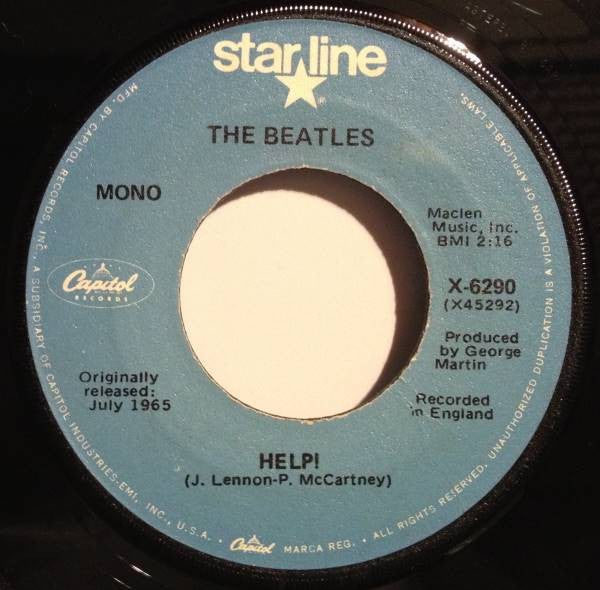 The Beatles : Help! / I'm Down (7", Single, RE)