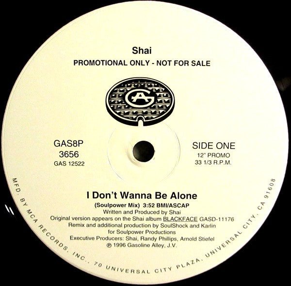 Shai (3) : I Don't Wanna Be Alone (12", Promo)