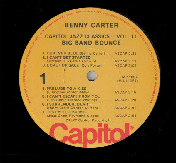 Benny Carter & Cootie Williams : Big Band Bounce (LP, Comp)