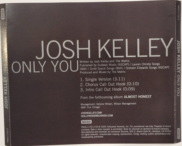 Josh Kelley : Only You (CD, Single, Promo, Sig)