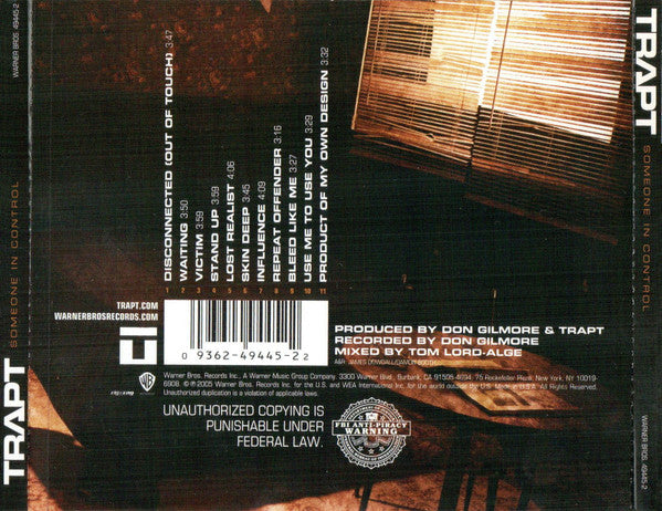 Trapt : Someone In Control (CD, Album)