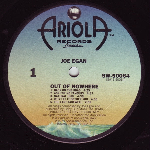 Joe Egan : "Out Of Nowhere" (LP, Album)