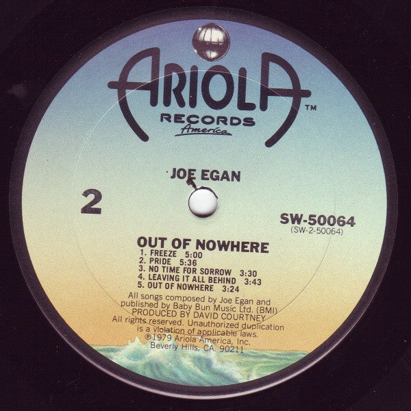 Joe Egan : "Out Of Nowhere" (LP, Album)