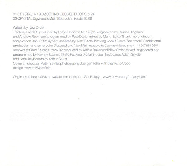 New Order : Crystal (CD, Single, CD1)