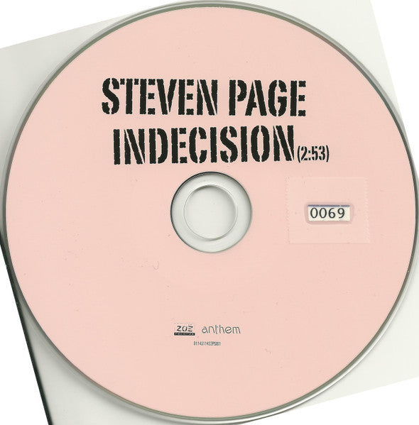 Steven Page : Indecision (CD, Single, Promo)