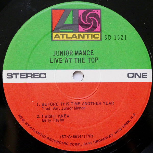 Junior Mance Guest Artist: David "Fathead" Newman : Live At The Top (LP)