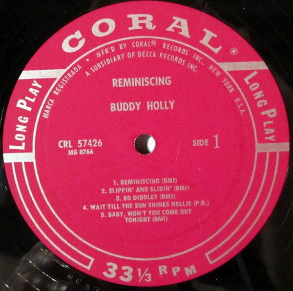 Buddy Holly : Reminiscing (LP, Album, Mono, Glo)