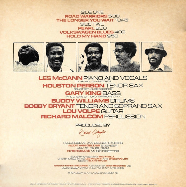 Les McCann / Houston Person : Road Warriors (LP, Album)