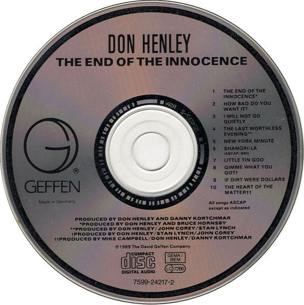 Don Henley : The End Of The Innocence (CD, Album, RSA)