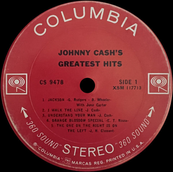 Johnny Cash : Johnny Cash's Greatest Hits (Volume 1) (LP, Comp, San)