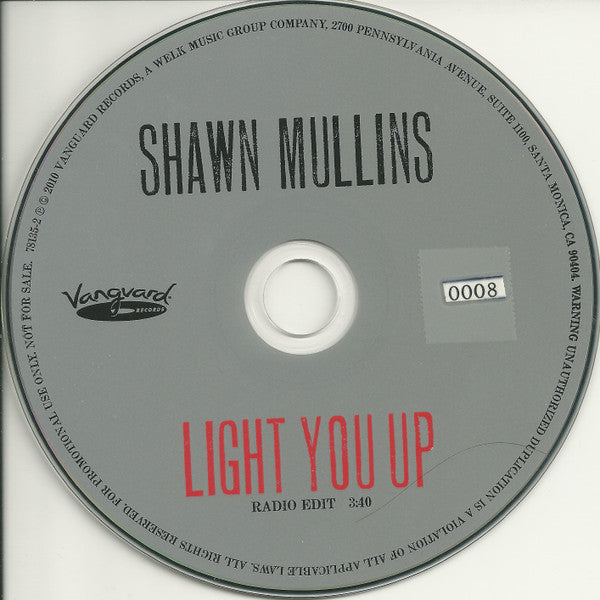 Shawn Mullins : Light You Up (CD, Single, Promo)