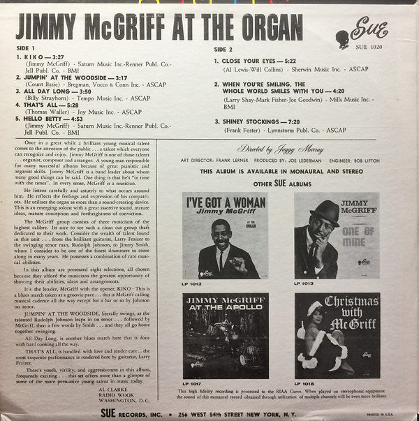 Jimmy McGriff : At The Organ (LP, Album, Mono)