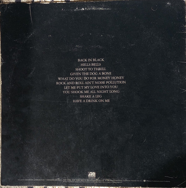 AC/DC : Back In Black (LP, Album, Emb)