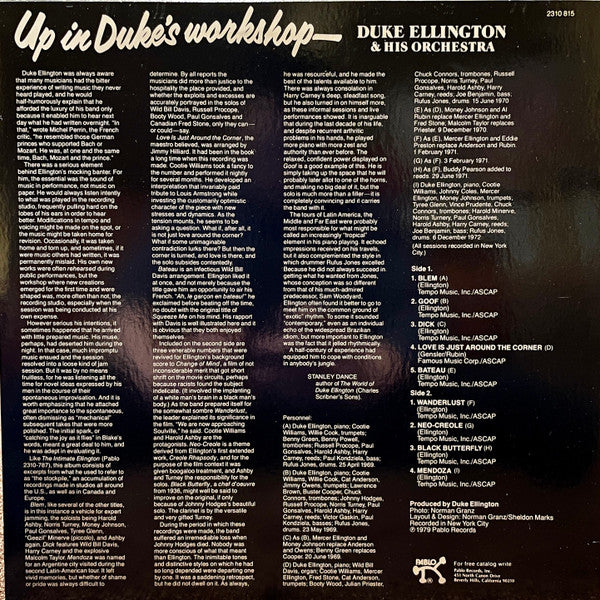 Duke Ellington And His Orchestra : Up In Duke's Workshop (LP, Album)