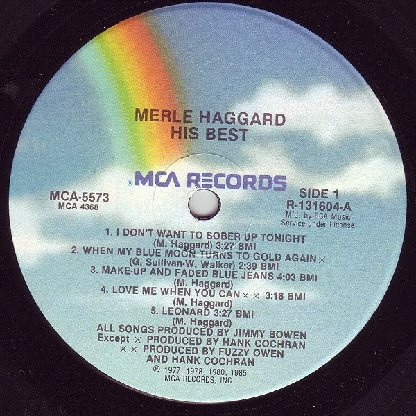 Merle Haggard : His Best (LP, Comp, Club, RCA)