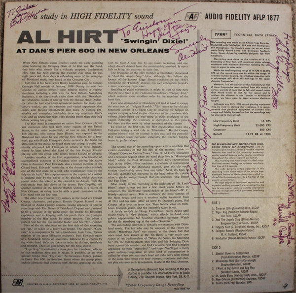 Al Hirt : Swingin' Dixie! (At Dan's Pier 600 In New Orleans) (LP, Album, Mono)