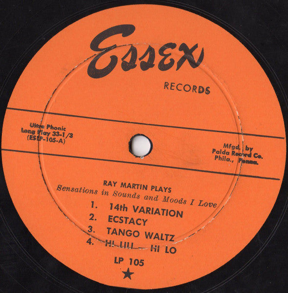Ray Martin And His Orchestra : Sensations In Sounds And Moods I Love (10", Album)