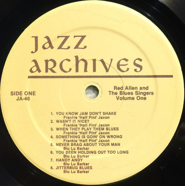Henry "Red" Allen : Red Allen & The Blues Singers (Vol. I) (LP, Comp)