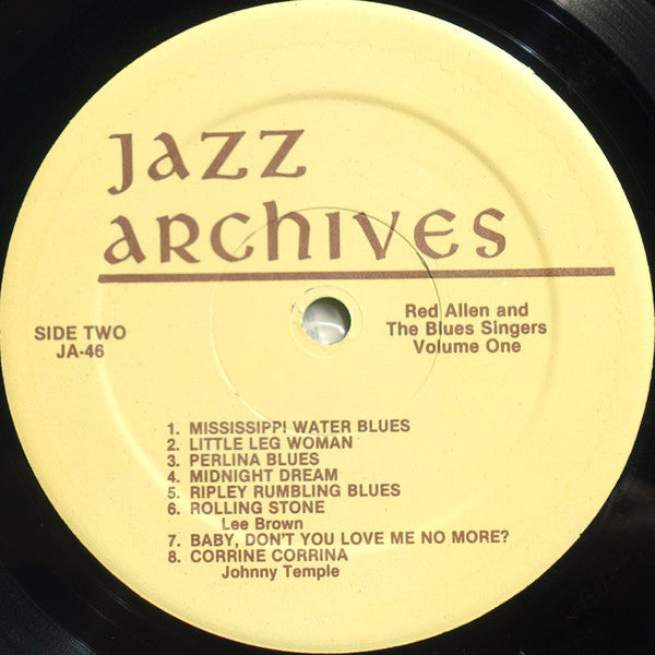 Henry "Red" Allen : Red Allen & The Blues Singers (Vol. I) (LP, Comp)