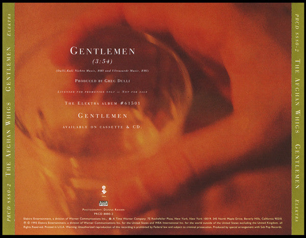The Afghan Whigs : Gentlemen (CD, Single, Promo)
