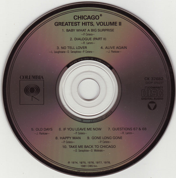 Chicago (2) : Greatest Hits, Volume II (CD, Comp, RE)