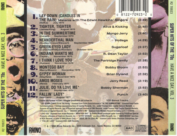 Various : Super Hits Of The '70s - Have A Nice Day, Vol. 3 (CD, Comp, RM)