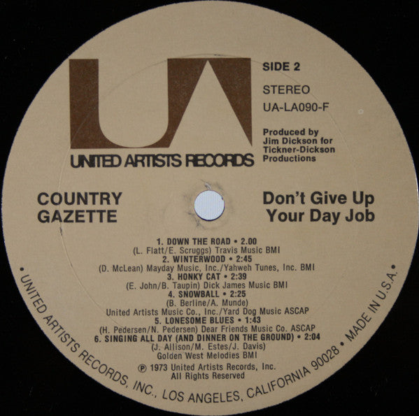 Country Gazette : Don't Give Up Your Day Job (LP, Album)