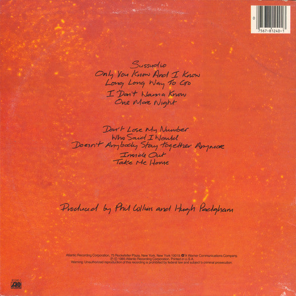 Phil Collins : No Jacket Required (LP, Album, SP )