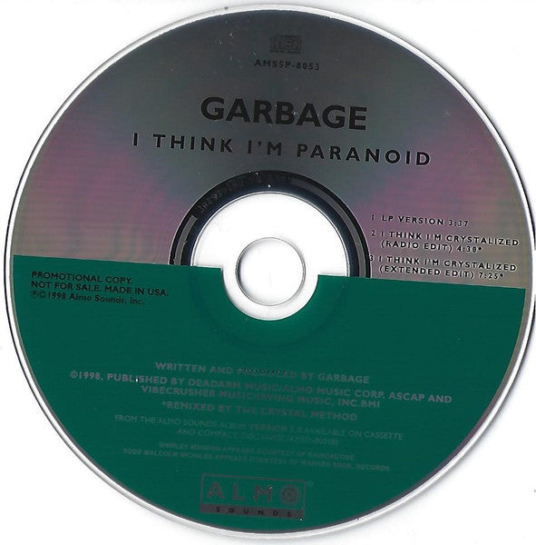 Garbage : I Think I'm Paranoid (CD, Single, Promo)