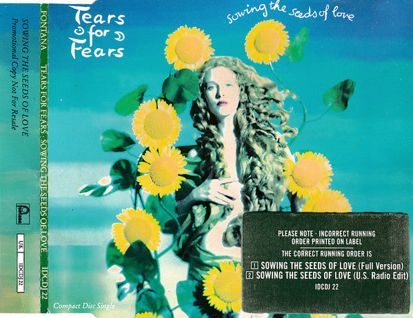 Tears For Fears : Sowing The Seeds Of Love (CD, Single, Promo)