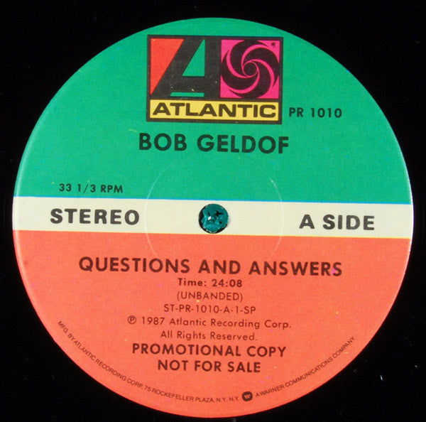 Bob Geldof : Questions & Answers (LP, Album, Promo)