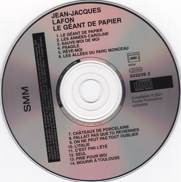 Jean-Jacques Lafon : Le Géant De Papier (CD, Comp)