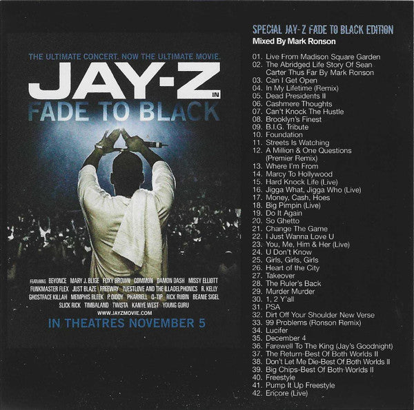 Mark Ronson, Various : Cornerstone Mixtape #67 / November 04: Special Jay-Z Fade To Black Edition (CD, Mixed, Mixtape, Promo + CD, Comp, Promo)