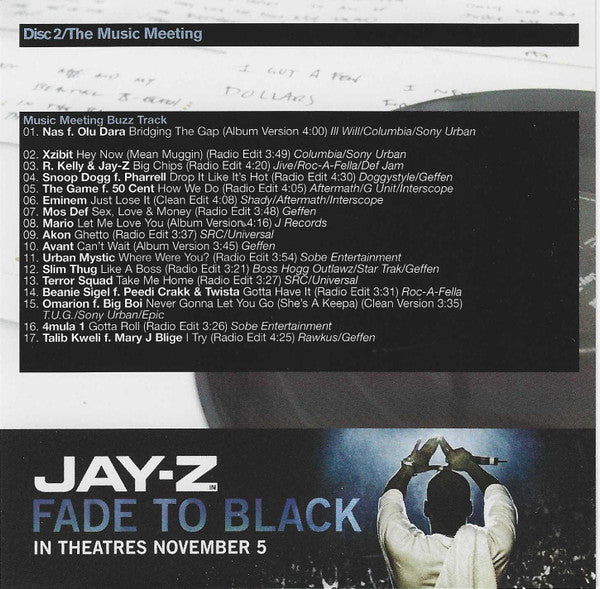 Mark Ronson, Various : Cornerstone Mixtape #67 / November 04: Special Jay-Z Fade To Black Edition (CD, Mixed, Mixtape, Promo + CD, Comp, Promo)