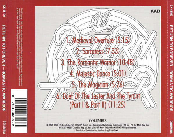 Return To Forever : Romantic Warrior (CD, Album, RE, RM, Son)