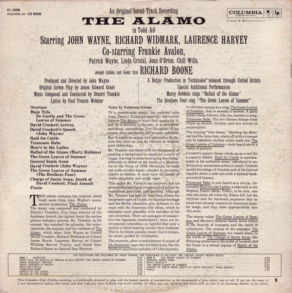 Dimitri Tiomkin : The Alamo (In Todd-AO) (LP, Album, Mono)