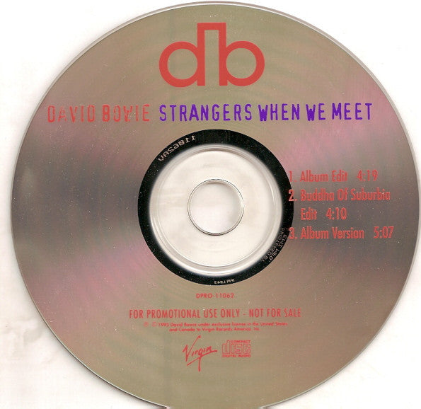 David Bowie : Strangers When We Meet (CD, Single, Promo)