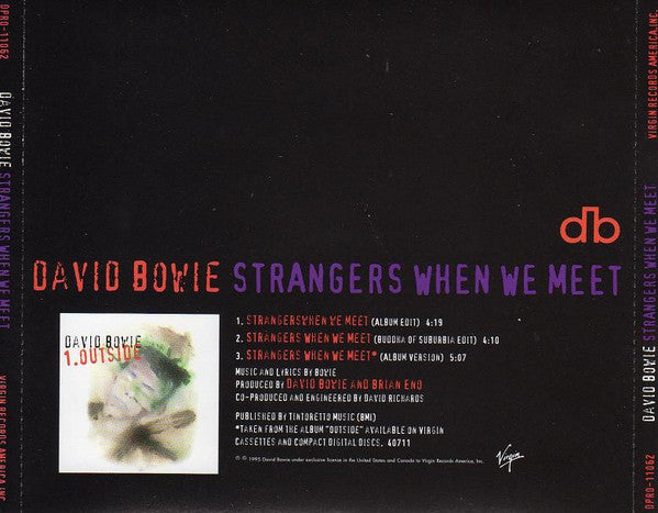 David Bowie : Strangers When We Meet (CD, Single, Promo)