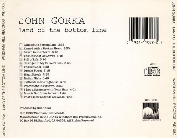 John Gorka : Land Of The Bottom Line (CD, Album)