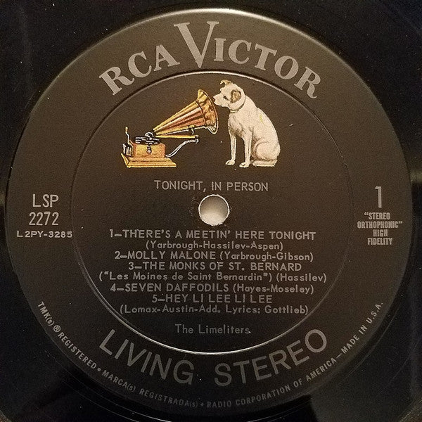 The Limeliters : Tonight: In Person (LP, Album)