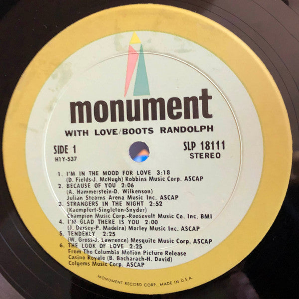 Boots Randolph : ...With Love (LP, Album)