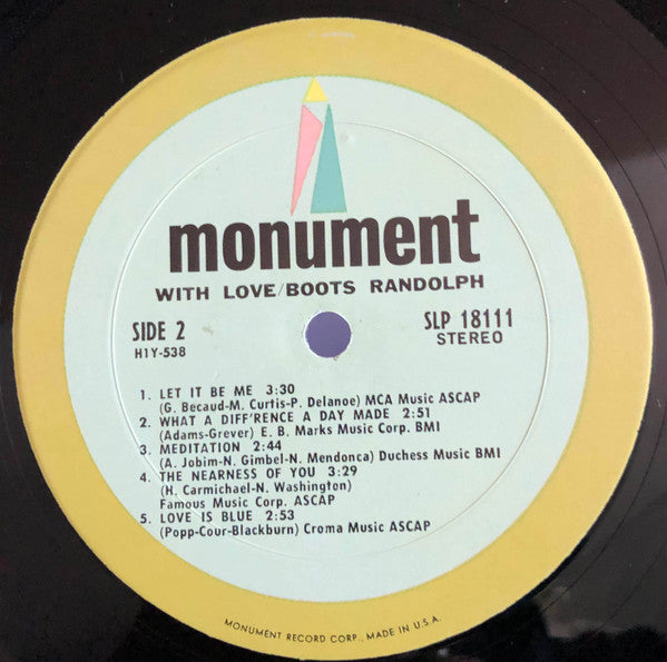 Boots Randolph : ...With Love (LP, Album)