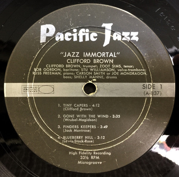 Clifford Brown featuring Zoot Sims : Jazz Immortal (LP, Album)