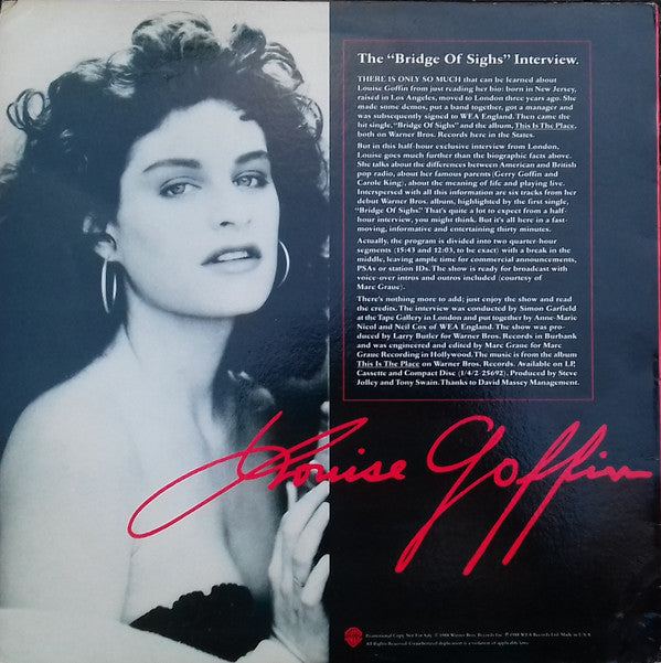 Louise Goffin : Words And Music; The Bridge Of Sighs Interview (LP, Promo)