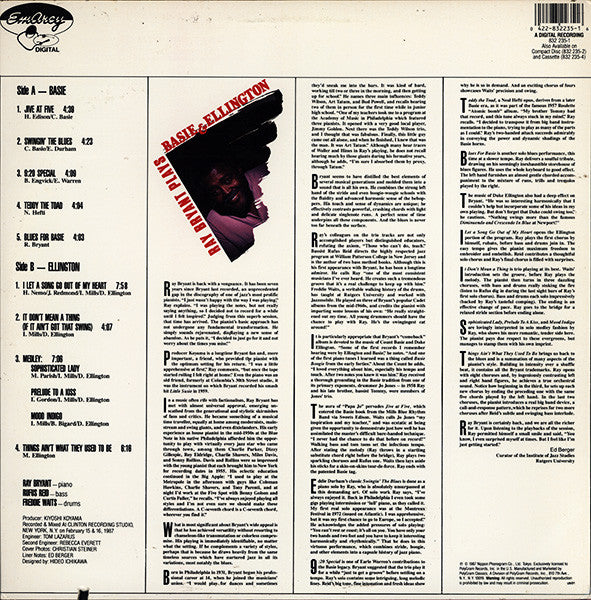 Ray Bryant : Ray Bryant Plays Basie & Ellington (LP, Album)