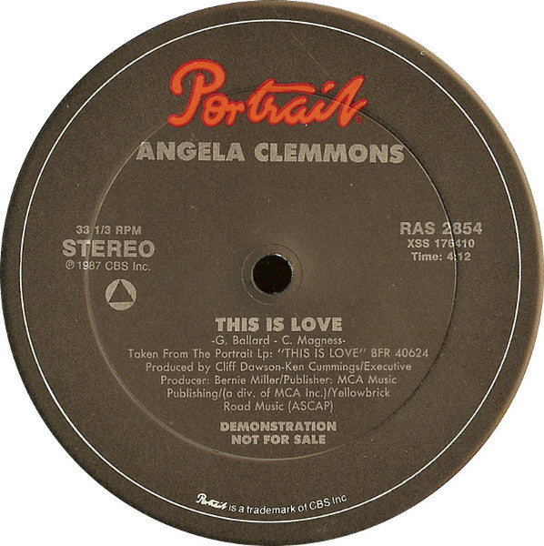 Angela Clemmons : This Is Love (12", Promo)