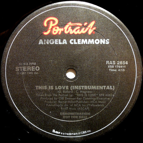 Angela Clemmons : This Is Love (12", Promo)